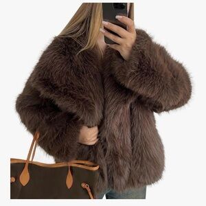 Brown Faux Fur Coat